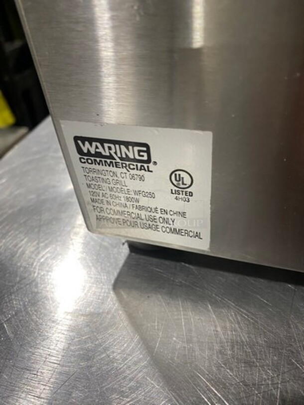Waring Commercial Countertop Panini/Sandwich Supremo Grill! All Stainless Steel! Press With Flat Surface! Model: WFG250 120V - Image 8 of 9