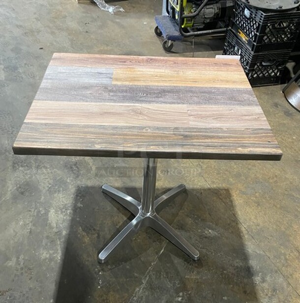 Wow! Brand New! OCS Barn Plank Finish Scratch Resistant Durowood Composite Dining Table! Suitable For Indoor & Outdoor Use With Polish Base! 24"x30"! MODEL DWP002  - Image 3 of 5