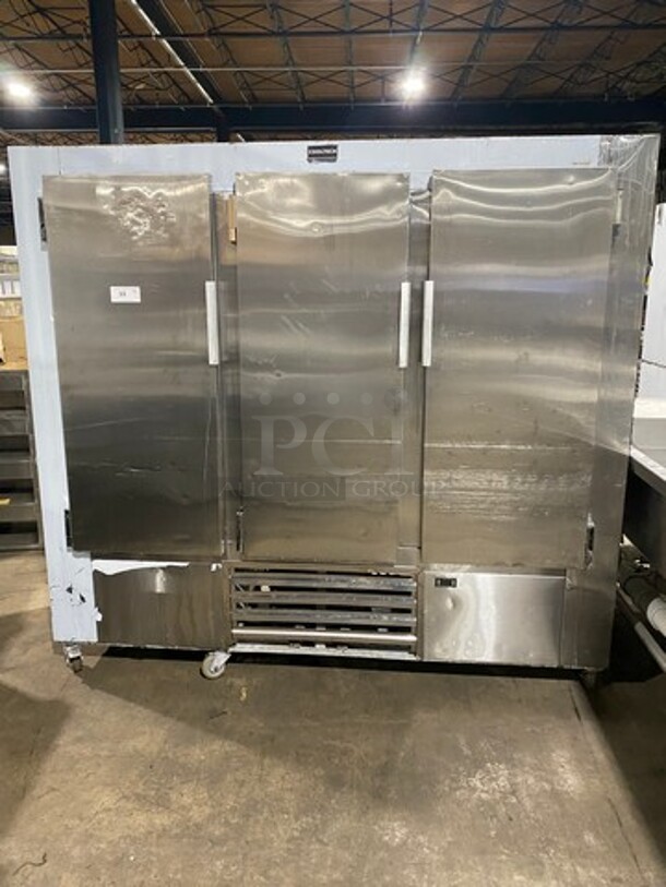 2015 Cool Tech Commercial 3 Door Reach In Cooler! All Stainless Steel! On Casters! Model: CMPH84RIF SN: W50415 120V 60HZ 1 Phase! Missing Interior Fan! - Image 1 of 12