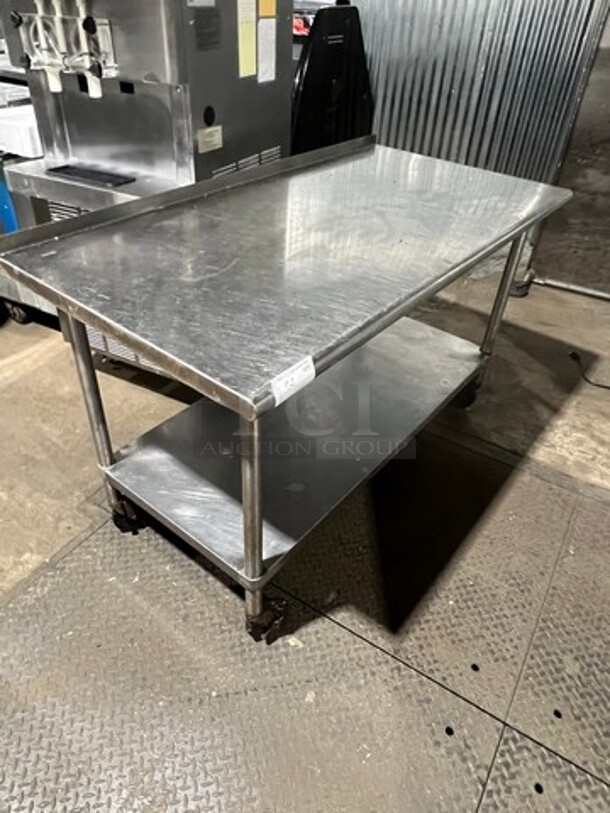 Solid Stainless Steel Work Top/ Prep Table! With Storage Space Underneath! On Legs! - Image 2 of 5