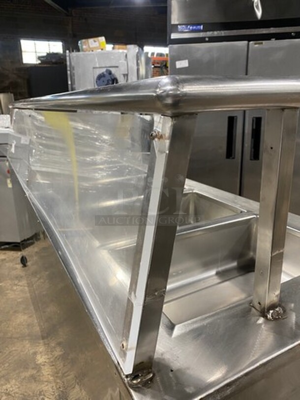 Carter Hoffmann Commercial Electric Powered Steam Table! With Sneeze Guard! With Storage Space Underneath! All Stainless Steel! On Casters! - Image 9 of 10