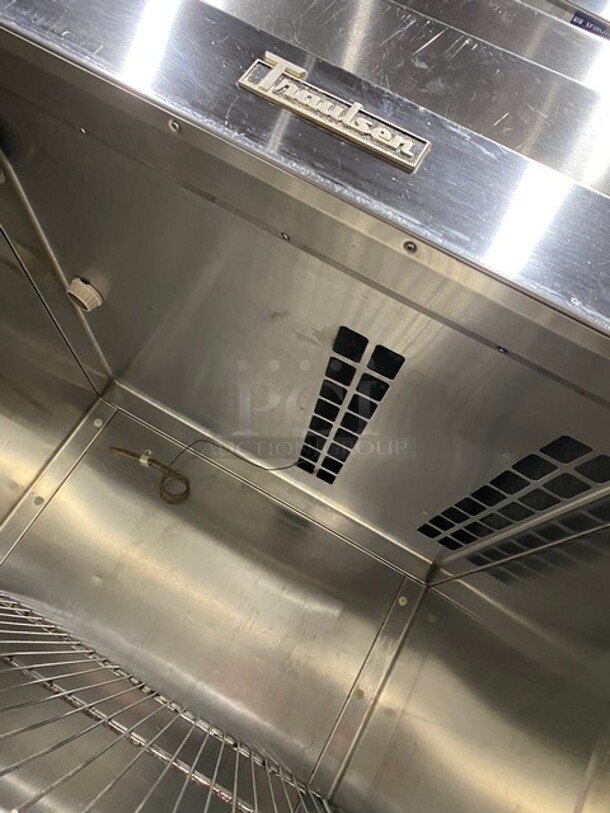 Traulsen Stainless Steel Commercial 2 Half Size Reach In Cooler Merchandiser w/ Metal Racks on Commercial Casters! - Image 6 of 8