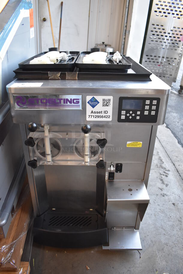 2017 Stoelting SF121-38I2 Stainless Steel Commercial Countertop Air Cooled 2 Flavor w/ Twist Soft Serve Ice Cream Machine. 208-240 Volts, 1 Phase. 22x33x34