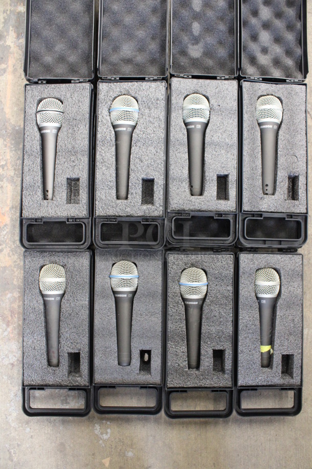 8 Samson Microphones; 7 are Model Q8 and 1 is Model Q7 in Hard Cases. 5x12x3. 8 Times Your Bid!