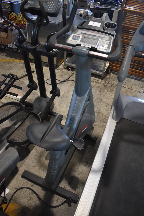 Life Fitness Life Cycle 9500HR Metal Commercial Floor Style Stationary Exercise Bicycle. 22x42x57. Tested and Does Not Power On - Image 1 of 7