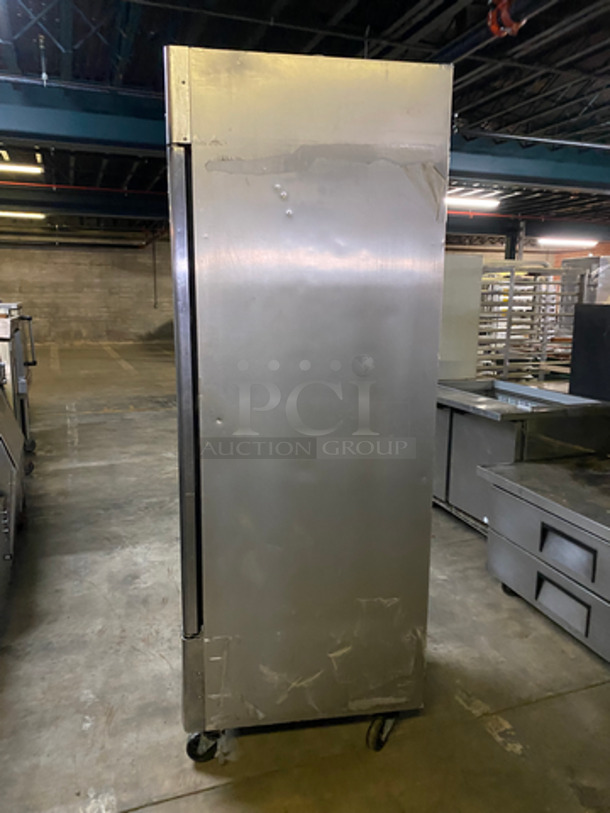 Turbo Air Commercial Single Door Reach In Cooler! With Poly Coated Racks! All Stainless Steel! On Casters! Model: MSR23NM 110/120V 60HZ 1 Phase - Image 4 of 9