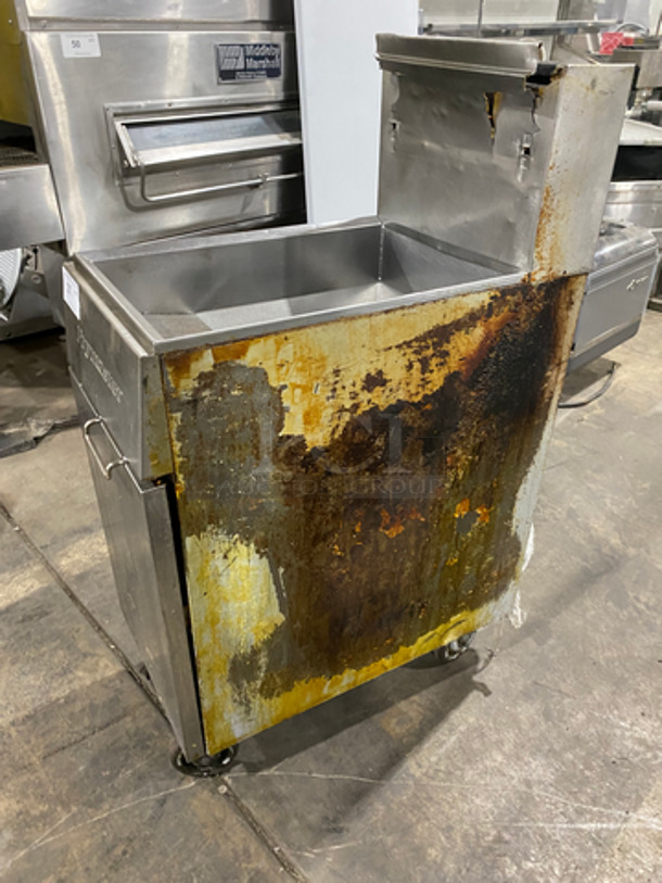 Frymaster Commercial Natural Gas Powered Deep Fat Fryer! With Backsplash! All Stainless Steel! On Casters! - Image 2 of 8