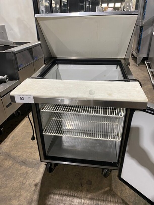 GREAT! True Commercial Refrigerated Sandwich Prep Table! With Single Door Storage Space Underneath! With Poly Coated Racks! All Stainless Steel! On Casters! Model: TSSU2712MB SN: 4999343 115V 60HZ 1 Phase - Image 5 of 10
