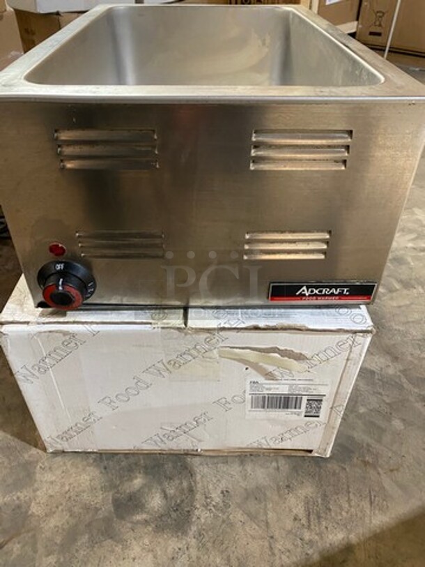 NEW! IN THE BOX! LATE MODEL! 2019 Adcraft Commercial Countertop Single Well Food Warmer! All Stainless Steel! Model: FW1200W 120V - Image 5 of 12