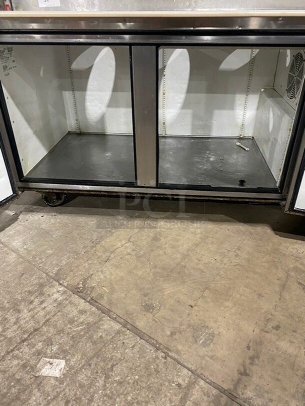 True Commercial Refrigerated Pizza Prep Table! With 2 Door Storage Space Underneath! With Commercial Cutting Board! All Stainless Steel! On Casters! Model: TPP67 SN: 13881450! 115V 1PH! WORKING WHEN REMOVED! - Image 5 of 11