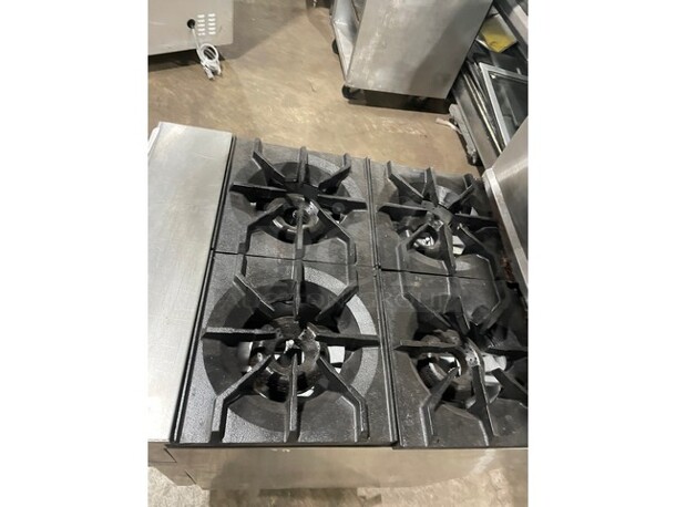 American Range Natural Gas Powered 4 Burner Range! With Oven Underneath! All Stainless Steel! With Raised Backsplash & Salamander Shelf! On Casters! - Image 5 of 9