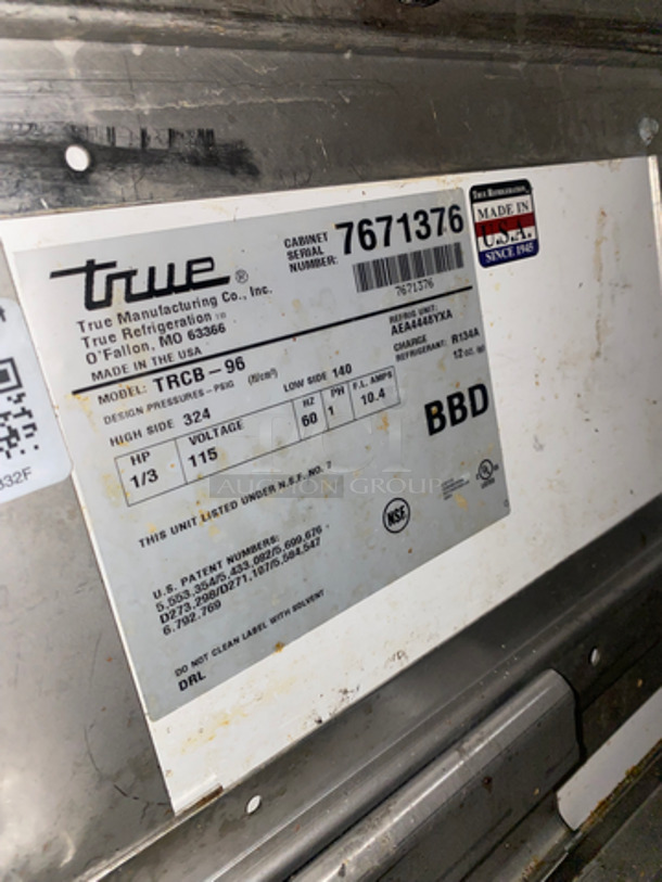COOL! True Commercial Refrigerated 4 Drawer Chef Base! All Stainless Steel! On Casters! Model: TRCB96 SN: 7671376 115V 60HZ 1 Phase - Image 7 of 8