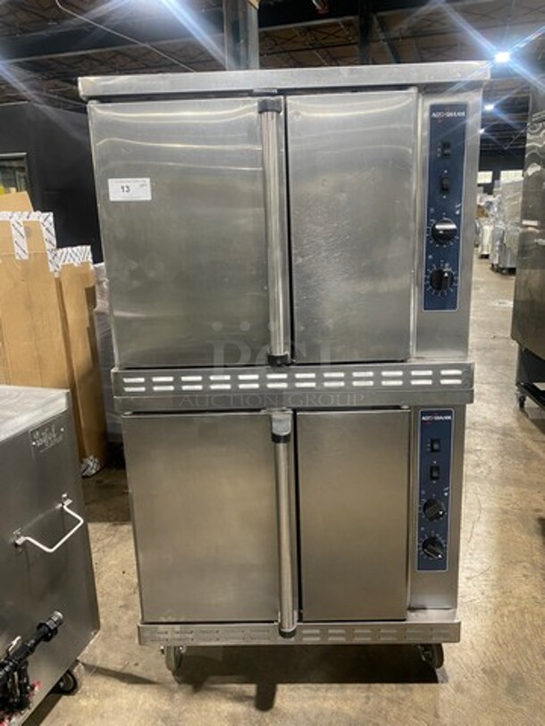Alto Shaam Commercial Natural Gas Powered Double Deck Convection Oven! With Metal Racks! Solid Stainless Steel! On Casters! 2x Your Bid Makes One Unit!