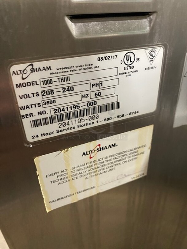 Alto Shaam Stainless Steel Half Size Halo Hear Cook And Hold Oven! Working When Removed! MODEL 1000-TH-III 208/240 V 1PH  - Image 5 of 8