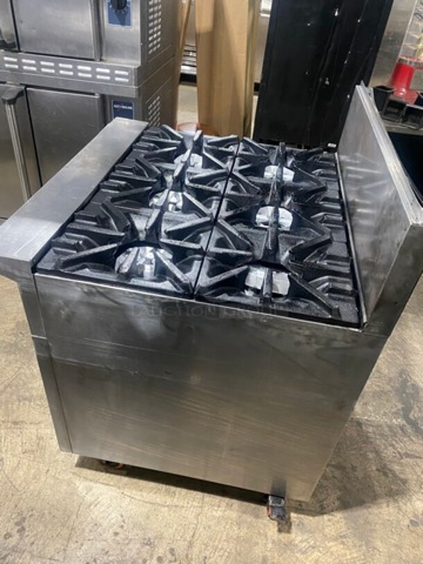 Garland Commercial Natural Gas Powered 6 Burner Stove! With Back Splash! With Storage Space Underneath! All Stainless Steel! On Casters! Model: U366S SN: 1602100101648! Working When Removed! - Image 2 of 9