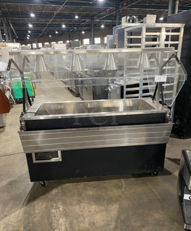 Vollrath Commercial Refrigerated Food Serving Station Counter/ Cold Pan! With Sneeze Guard! With Lowering Prep Line! Stainless Steel Body! On Casters! Model: R3871660 SN: B31500809205001 120V 60HZ 1 Phase - Image 1 of 10