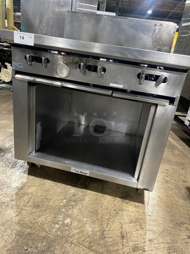 Garland Commercial Natural Gas Powered 6 Burner Stove! With Back Splash! With Storage Space Underneath! All Stainless Steel! On Casters! Model: U366S SN: 1602100101648! Working When Removed! - Image 7 of 9