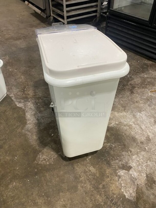 Bakers Mark White Poly Ingredient Bin! On Casters! - Image 3 of 6
