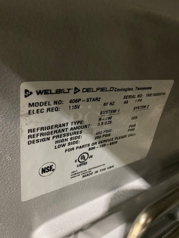 Delfield Commercial Single Door Refrigerated Lowboy/Work Top Cooler! All Stainless Steel! Model: 406PSTAR2 SN: 1902152000748 115V 60HZ 1 Phase - Image 7 of 8