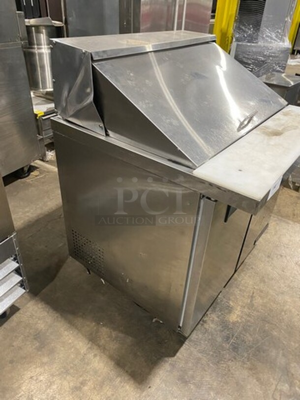 Universal Coolers Commercial Refrigerated Sandwich Prep Table! With 2 Door Storage Space Underneath! With Poly Coated Rack! All Stainless Steel! On Casters! - Image 2 of 10