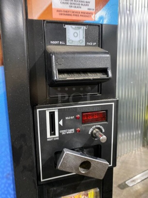 Royal Vendors Commercial Drink Vending Machine! 10 Drink Selections! With Bill And Coin Acceptor! Suitable For Indoor And Outdoor Use! Model: RVCDE65010 SN: 200329FA00057 115V 60HZ 1 Phase - Image 6 of 9