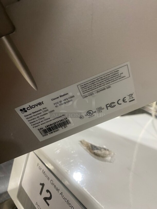 Clover POS Monitor System! With Clover Receipt Printer/Credit Card Reader! With Metal Cash Drawer! Model C500! - Image 8 of 10