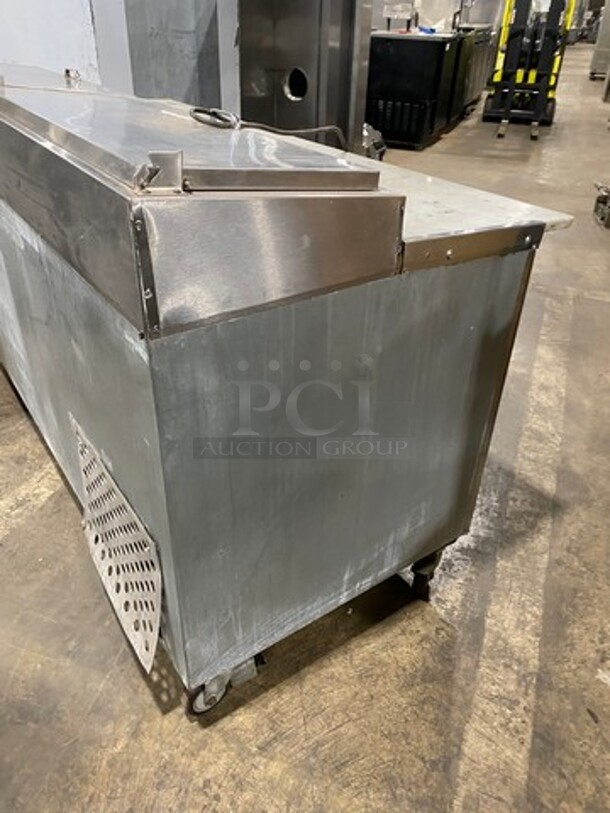 Leader Commercial Refrigerated Marble Top Pizza Prep Table! With 3 Door Underneath Storage Space! All Stainless Steel! On Casters! Model: PT72 SN: PT043536 115V 60HZ 1 Phase - Image 4 of 10
