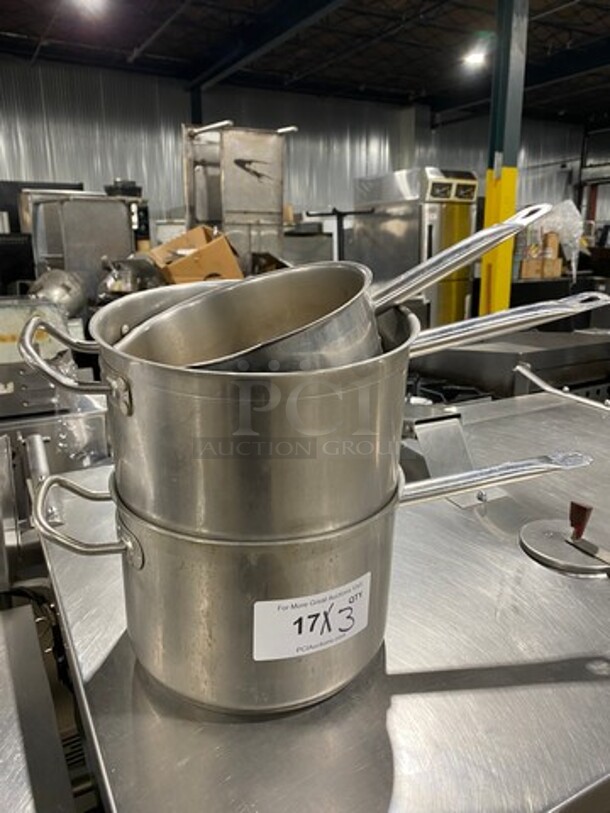 Assorted Size Saucepan! All Stainless Steel! 3x Your Bid! - Image 1 of 5