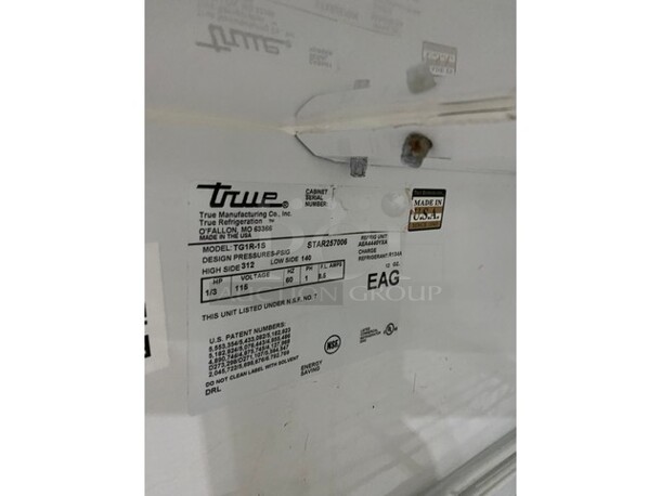True TG1R-1S  All Stainless Steel Commercial Single Door Reach In Cooler! With Poly Coated Racks on Commercial Casters! 115 Volts, 1 Phase! - Image 7 of 10