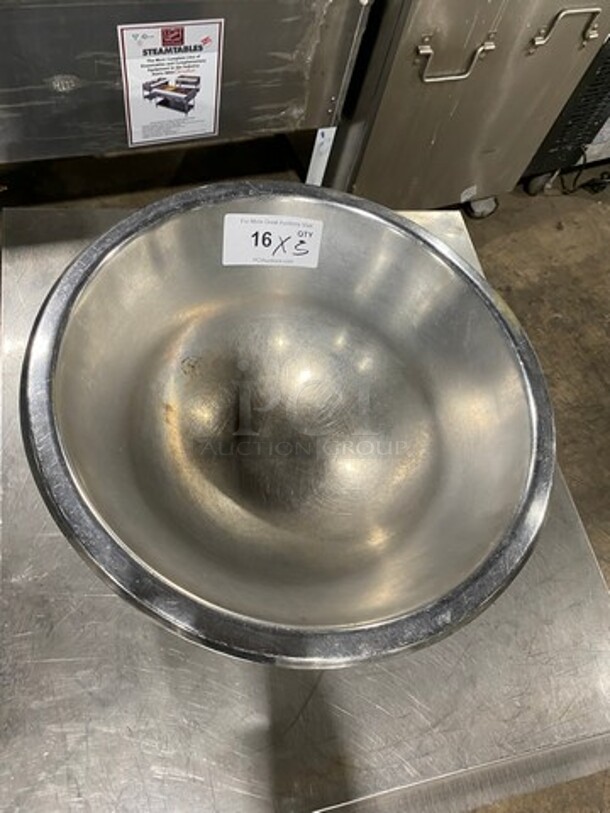 ALL STAINLESS STEEL FOOD MIXING BOWL, 5X YOUR BID!  - Image 2 of 3