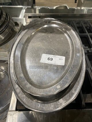 ALL STAINLESS STEEL OVAL FOOD DISPLAY TRAYS 