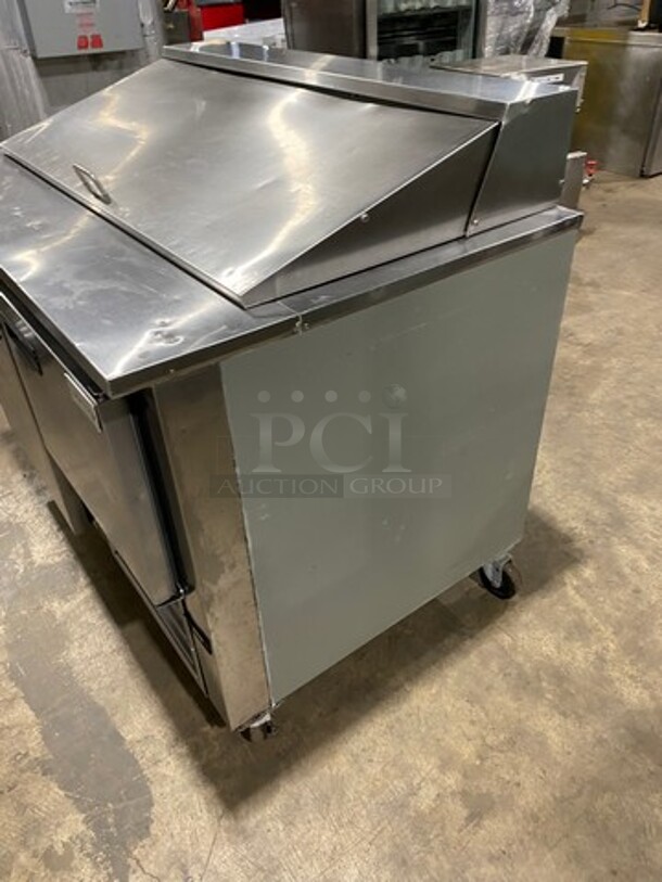 2013 Cool Tech Commercial Refrigerated Sandwich Prep Table! With 2 Door Storage Space Underneath! All Stainless Steel! On Casters! Model: CMPH48BM SN: 115734 120V - Image 2 of 8
