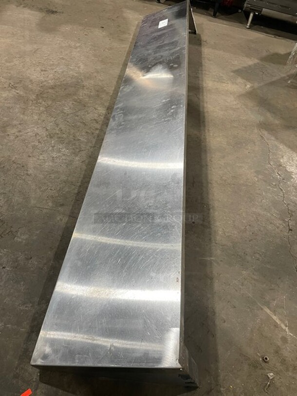 All Stainless Steel! Wall Mounted Commercial Shelf With Backsplash! - Image 4 of 5