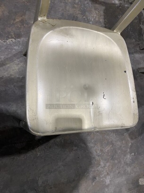 Nice! Brushed Nickel Look Metal Dinning Chairs! 4 X Your Bid!  - Image 5 of 6