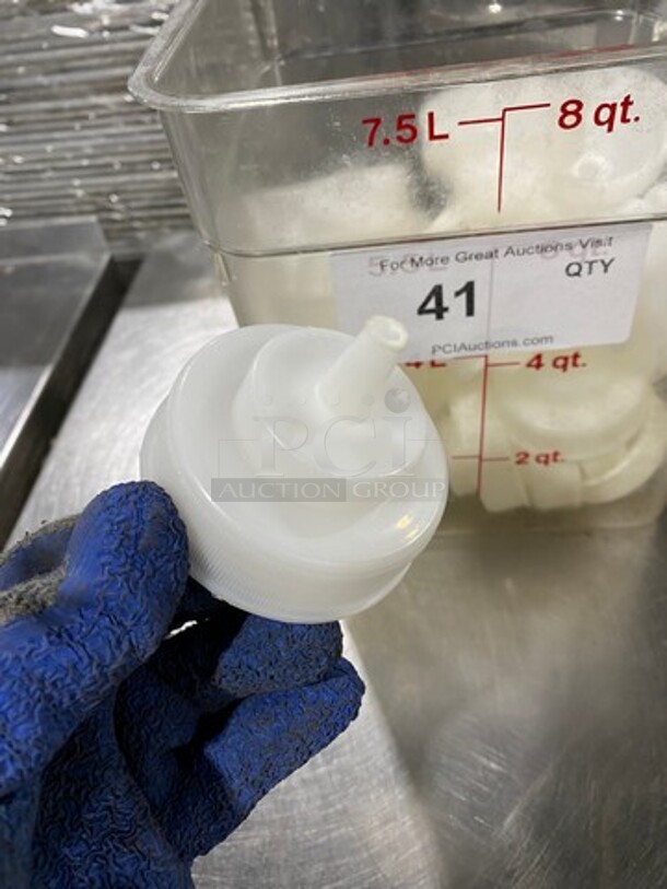 ALL ONE MONEY! White Poly Squeeze Bottle Lids! - Image 2 of 5