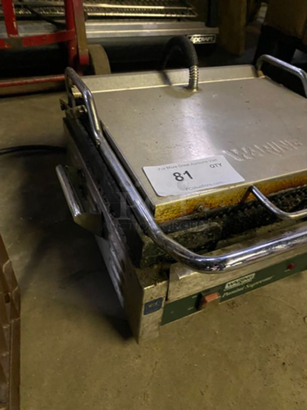 Waring Commercial Countertop Panini/Sandwich Supremo Grill! All Stainless Steel! Press With Ribbed Surface! Model: WPG250 120V 60HZ - Image 2 of 8