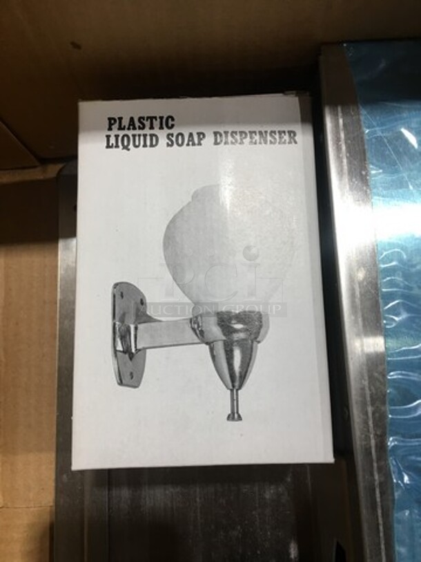 NICE! NEW! IN THE BOX! Eagle Wall Mount Metal Paper Towel Dispenser! With Plastic Liquid Soap Dispenser! Model: DP10 - Image 4 of 9