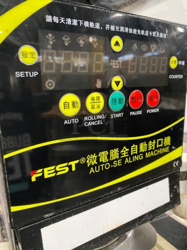 GREAT FIND! Fest Commercial Countertop Beverage Sealer Machine! Perfect For Bubble Tea Shops! WORKING WHEN REMOVED! Model: 360W SN: 0190041210695S 110V - Image 7 of 9