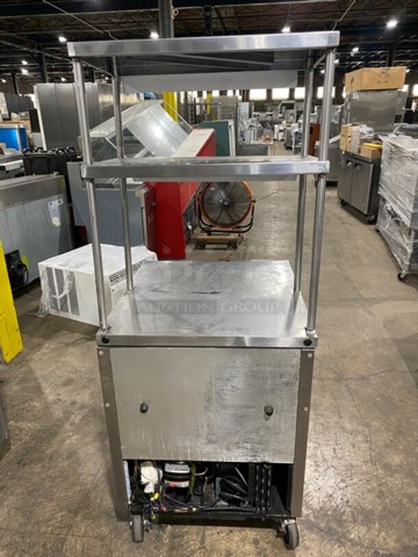 True Commercial Single Door Refrigerated Lowboy/ Worktop Cooler! With Double Overhead Shelf! All Stainless Steel! On Casters! Model: TUC27 SN: 14192705 115V 60HZ 1 Phase - Image 2 of 9