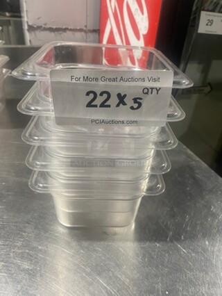 Cambro Clear Poly 1/6x4" Food Containers! 5x Your Bid!