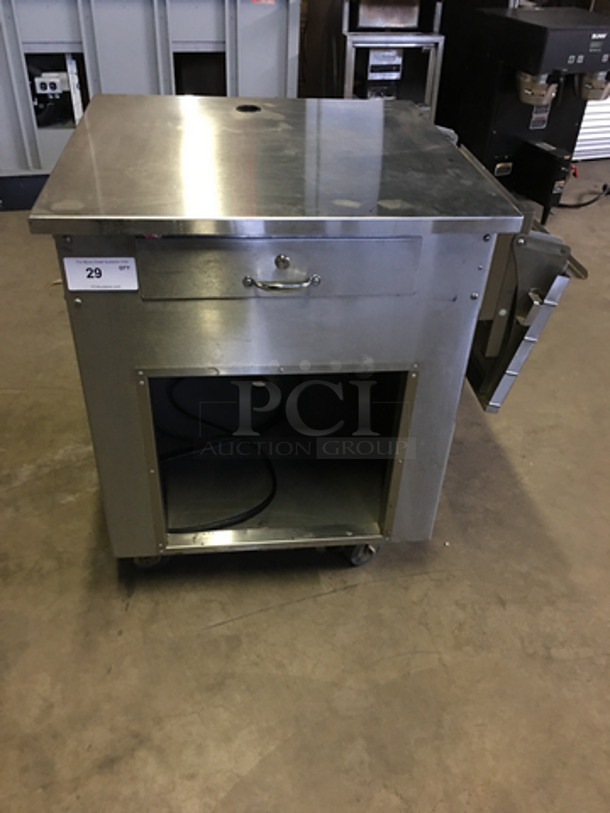 Vollrath Commercial Portable Cashier Station! With Tray Return! All Stainless Steel! On Casters! Model: 3701500001NNA SN: W25400223455001 120V 60HZ 1 Phase