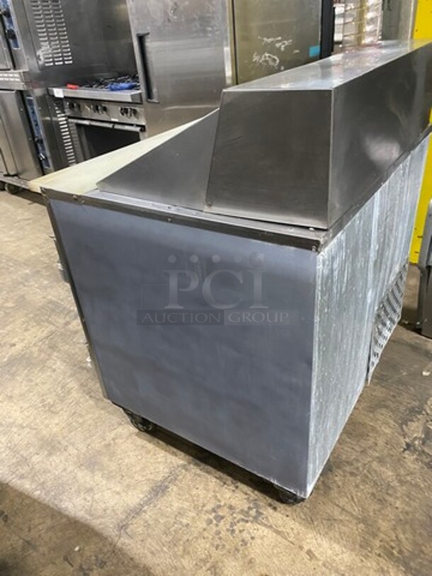 Leader Commercial Refrigerated Sandwich Prep Table! With Commercial Cutting Board! With 2 Door Underneath Storage Space! All Stainless Steel! On Casters! - Image 4 of 9