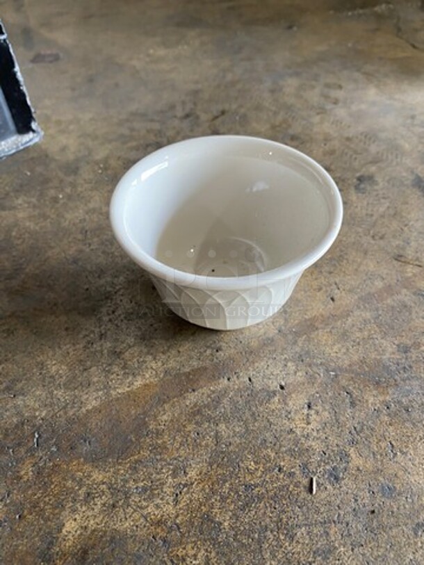 ALL ONE MONEY! Homer Laughlin White Ceramic Ramekin! Includes Black Poly Crate! - Image 3 of 5