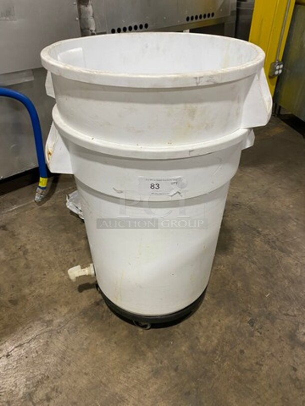 White Poly Trash Can! - Image 1 of 6