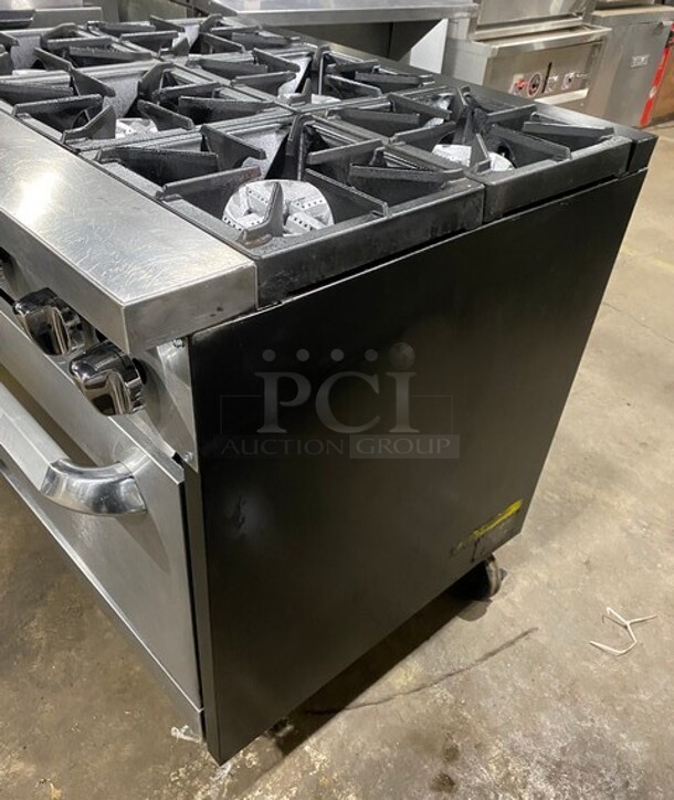 Qualite 6 Burner Natural Gas Powered Range! With Full Size Oven Underneath! All Stainless Steel! On Casters! - Image 2 of 9