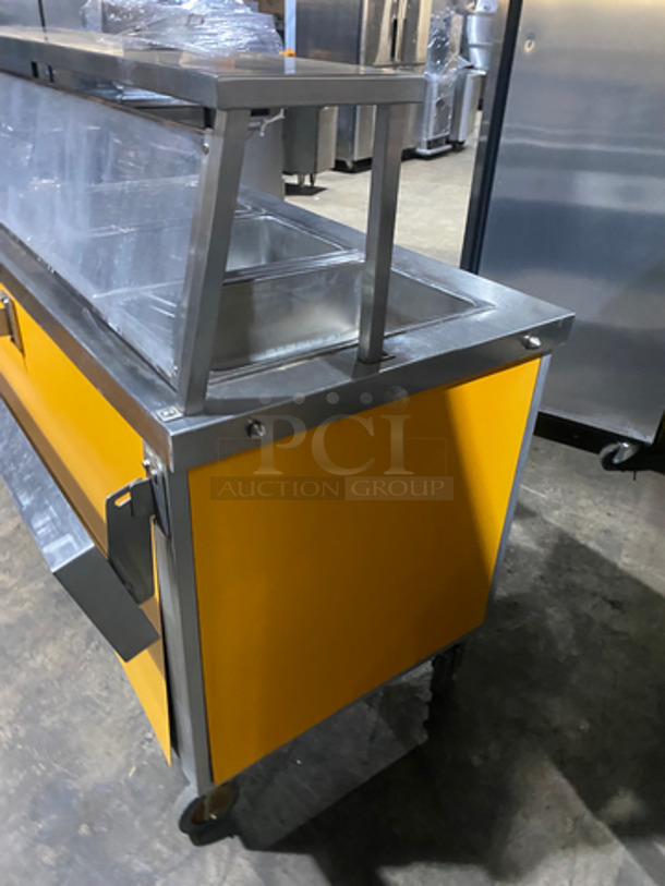 Serv-O-Lift Commercial Electric Powered 3 Bay Steam Table! With Sneeze Guard and Tray Slide! All Stainless Steel! On Casters! Model: 501-3 SN: 927280 208V 60HZ 1 Phase - Image 2 of 9