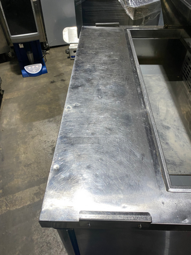 COOL! Turbo Air Commercial Refrigerated Sandwich Prep Table! With 2 Door Storage Space Underneath! With Poly Coated Racks! All Stainless Steel! On Casters! Model: MST48 115V 60HZ - Image 9 of 10