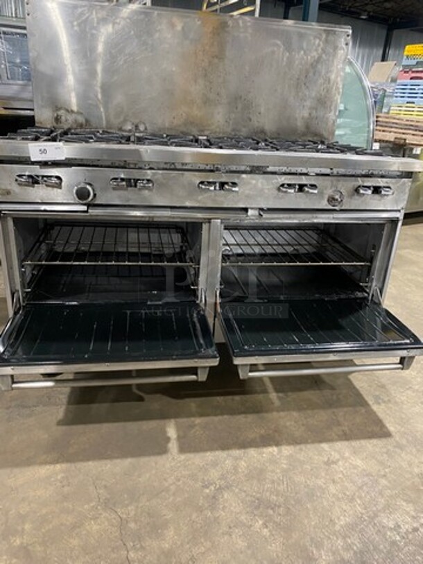 Sunfire Commercial Natural Gas Powered 10 Burner Stove! With Raised Back Splash! With 2 Full Size Oven Underneath! All Stainless Steel! On Casters! - Image 8 of 11