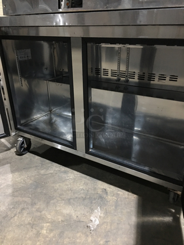Blue Air Commercial Refrigerated Low Boy/Worktop Cooler! With 2 Door Underneath Storage! All Stainless Steel! On Casters! Model: BAUR2 SN: KZZBAUR2-0003 115V 60HZ 1 Phase - Image 5 of 7