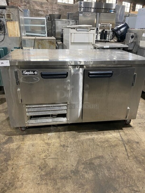 Leader Commercial 2 Door Lowboy/ Worktop Cooler! All Stainless Steel! On Casters! Model: LB60SC SN: GA01M1701A 115V 60HZ 1 Phase - Image 1 of 10
